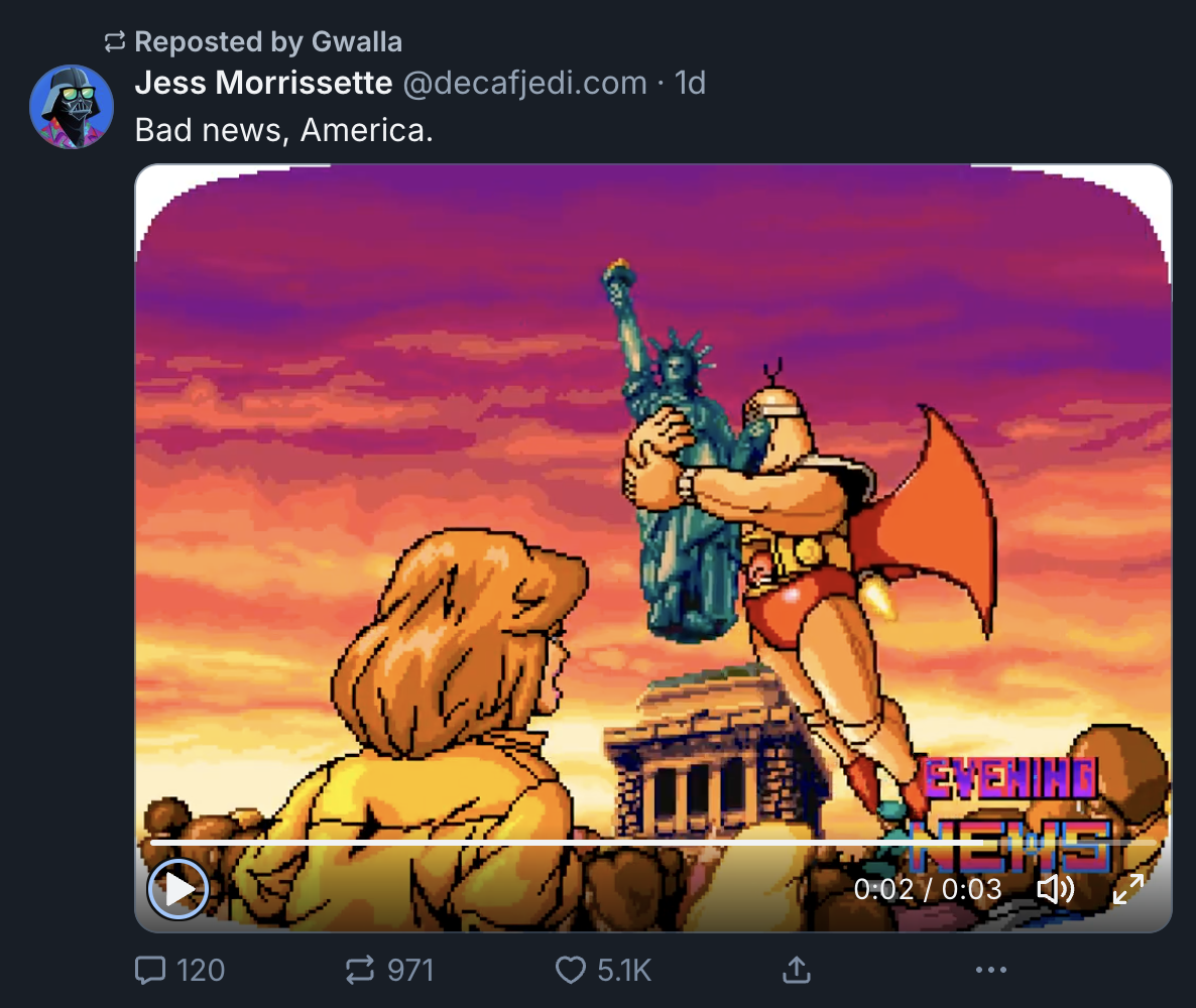 A Mastodon or Bluesky post