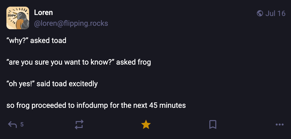 A Mastodon or Bluesky post