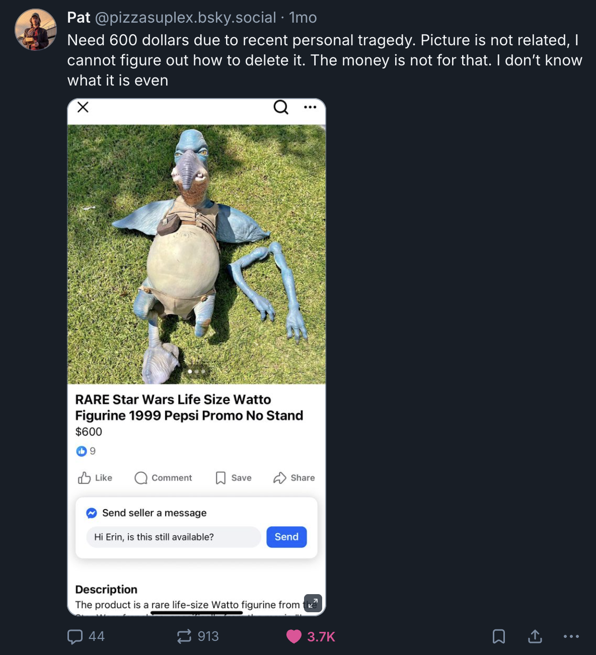 A Mastodon or Bluesky post
