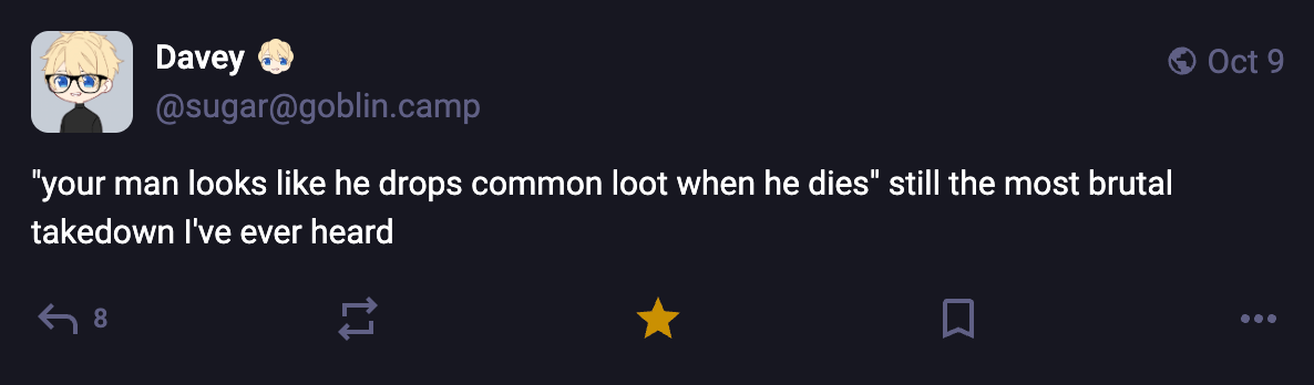 A Mastodon or Bluesky post