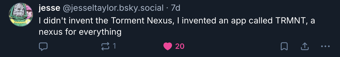 A Mastodon or Bluesky post