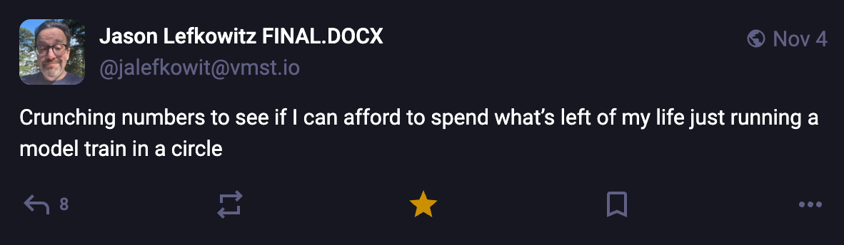 A Mastodon or Bluesky post