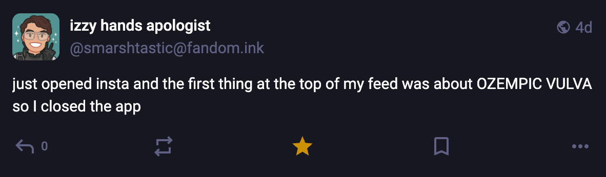 A Mastodon or Bluesky post