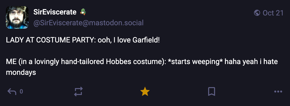 A Mastodon or Bluesky post