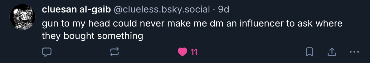 A Mastodon or Bluesky post