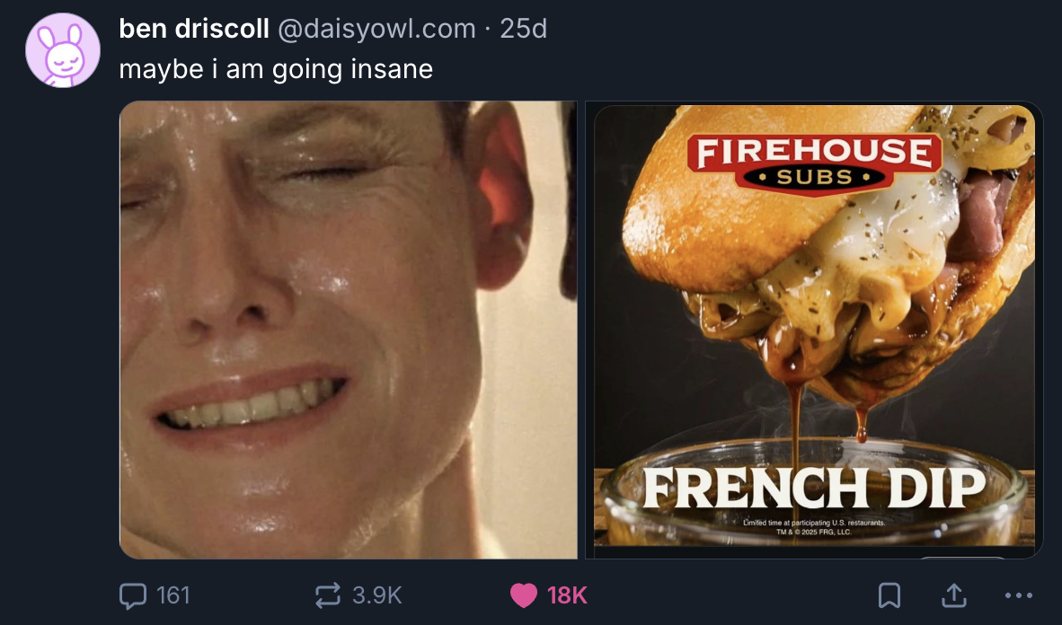 A Mastodon or Bluesky post