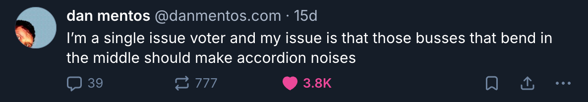 A Mastodon or Bluesky post