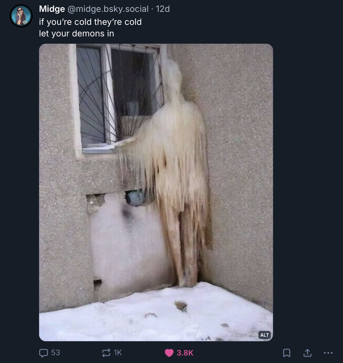 A Mastodon or Bluesky post