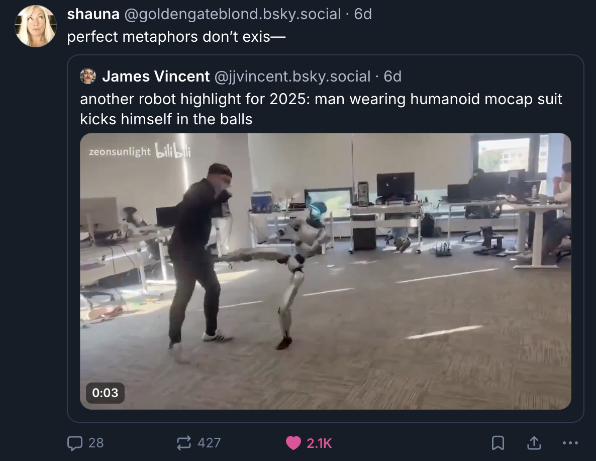 A Mastodon or Bluesky post