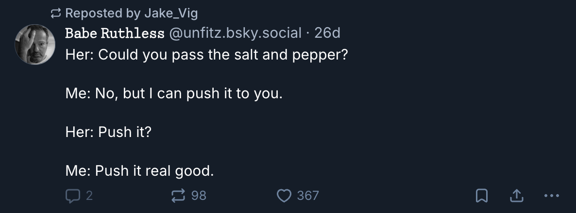 A Mastodon or Bluesky post