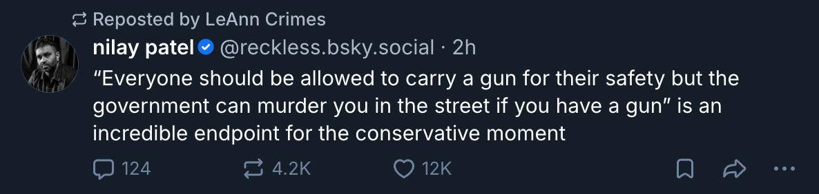 A Mastodon or Bluesky post