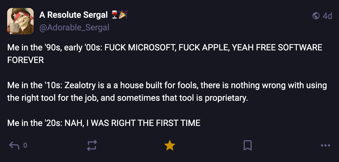 A Mastodon or Bluesky post