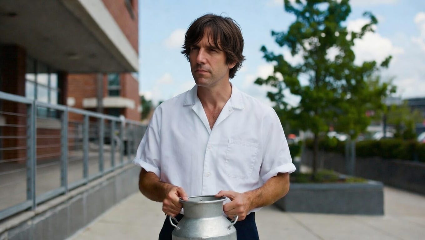 Prompt: Stephen Malkmus as a milkman