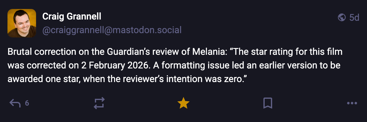 A Mastodon or Bluesky post