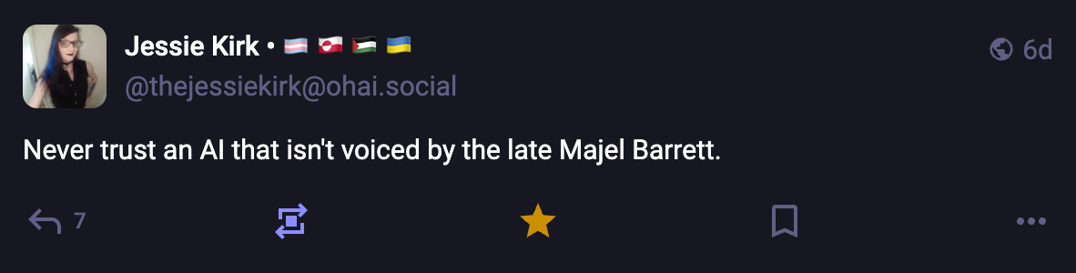 A Mastodon or Bluesky post