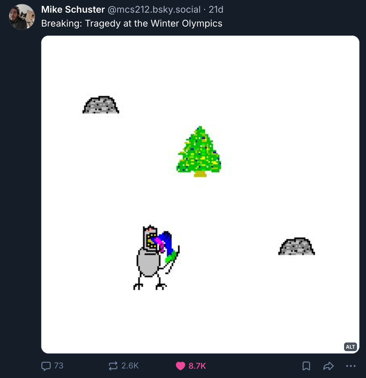 A Mastodon or Bluesky post