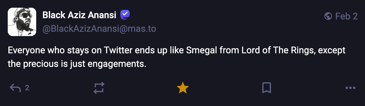 A Mastodon or Bluesky post