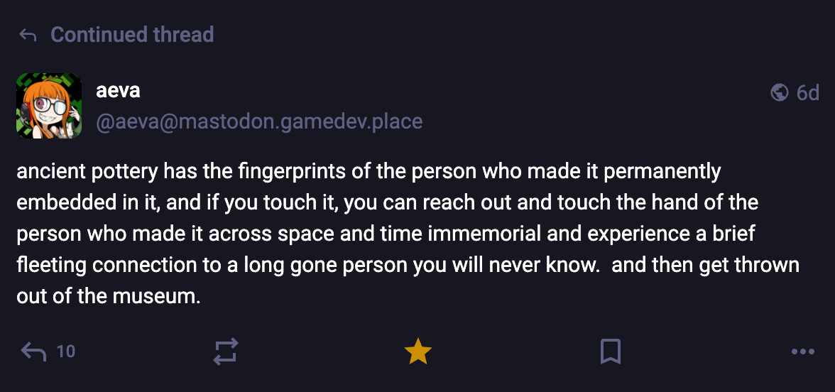 A Mastodon or Bluesky post