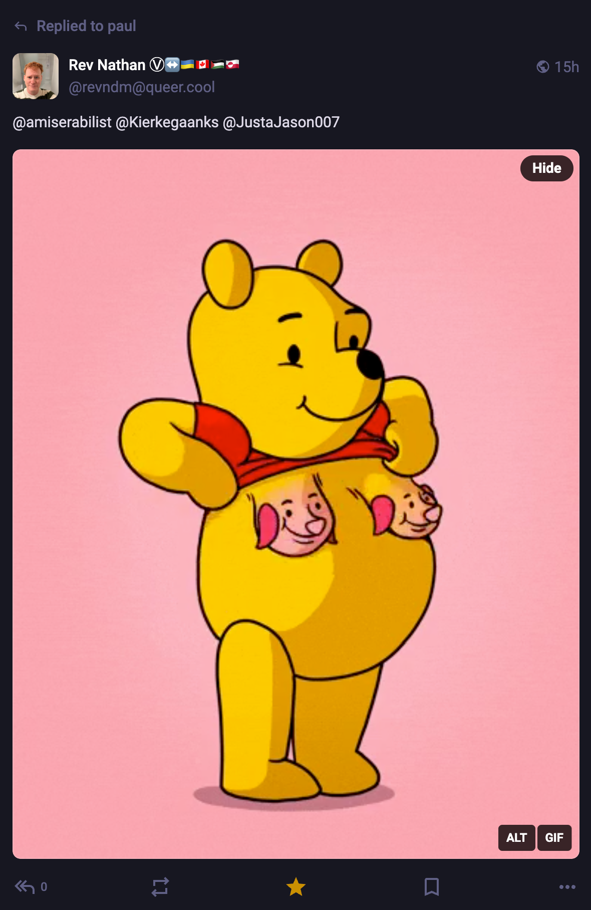 A Mastodon or Bluesky post