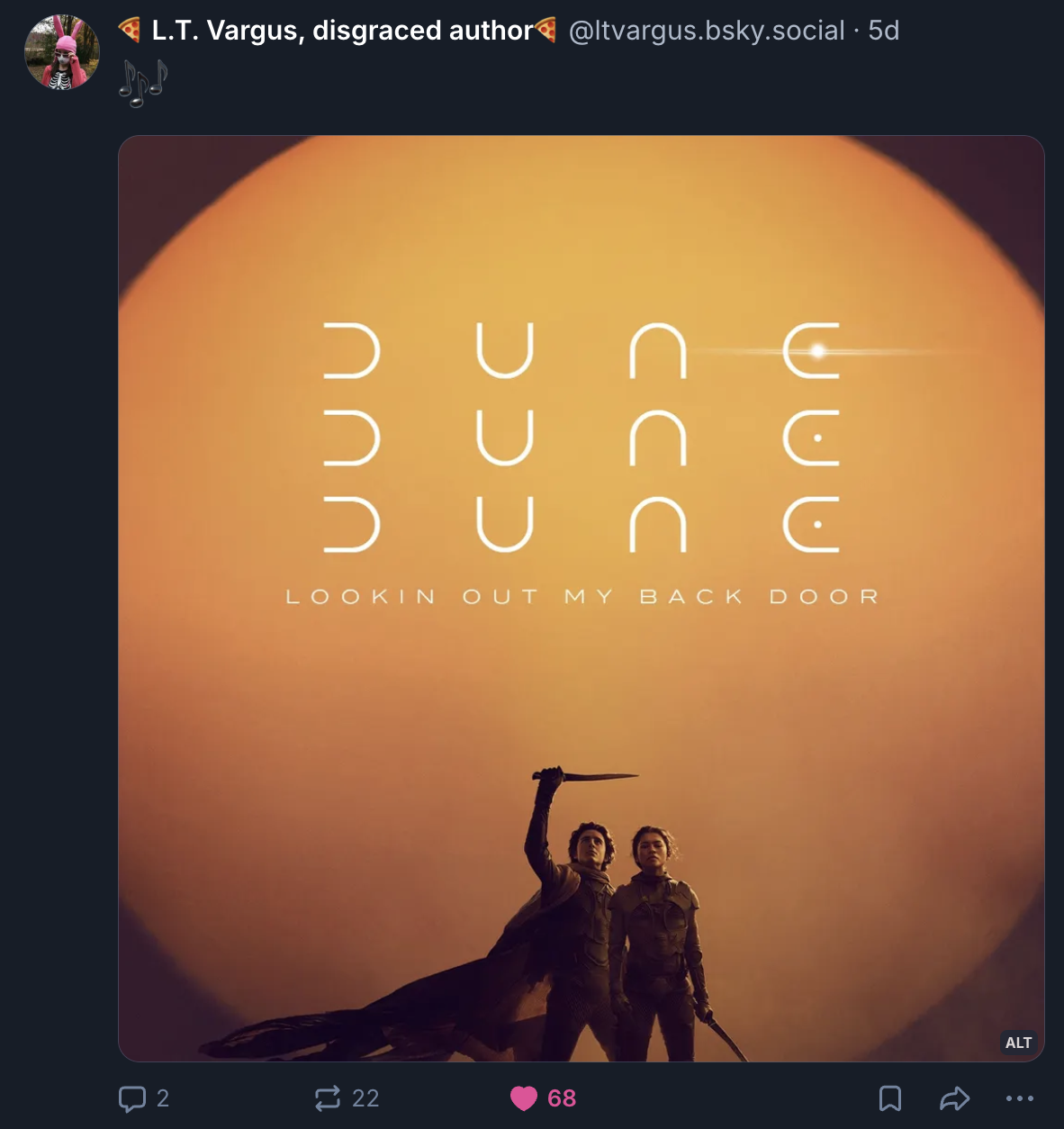 A Mastodon or Bluesky post