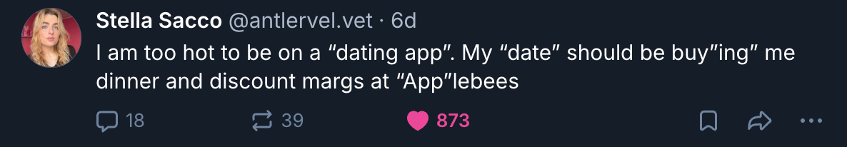 A Mastodon or Bluesky post