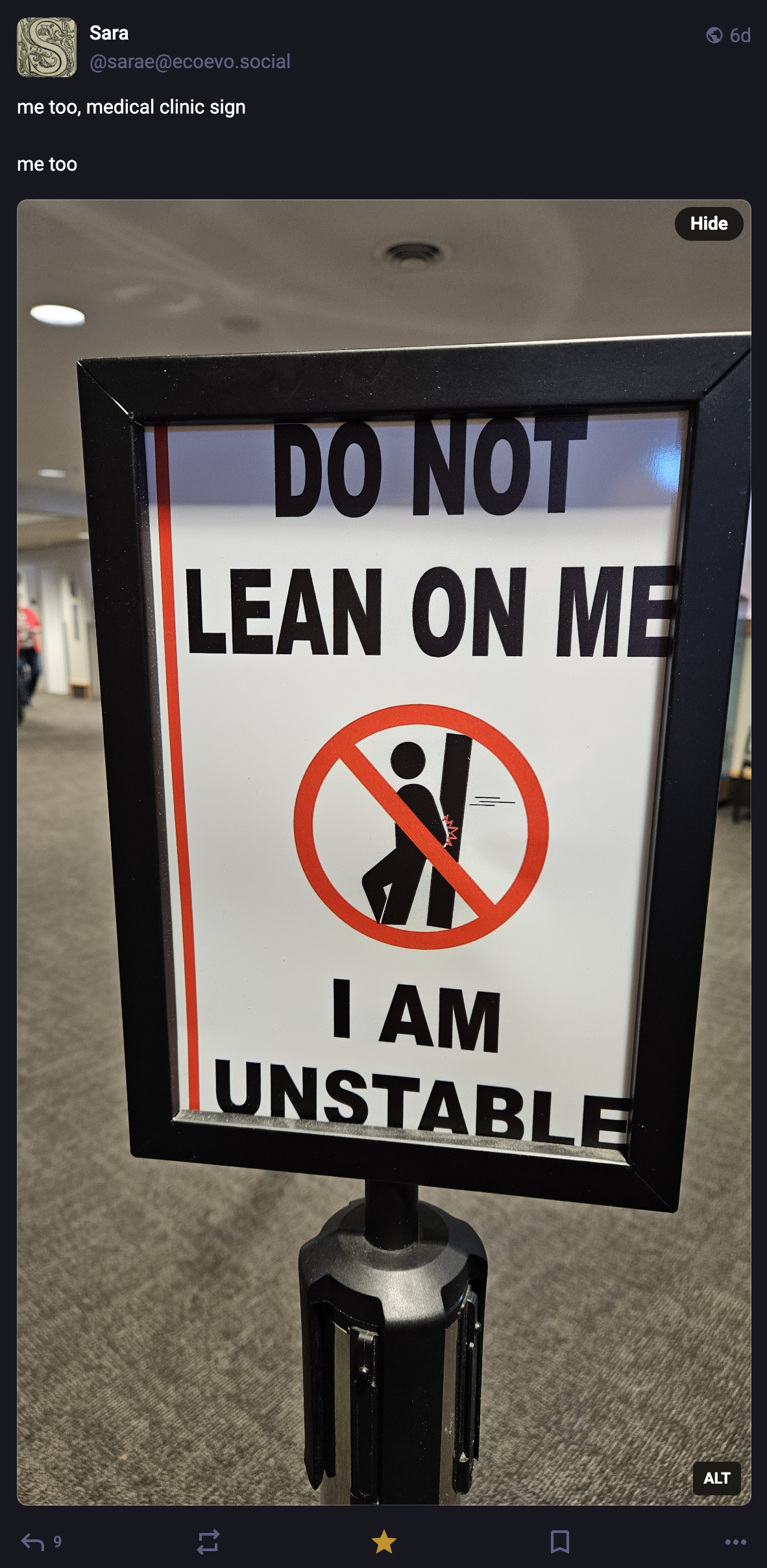 A Mastodon or Bluesky post