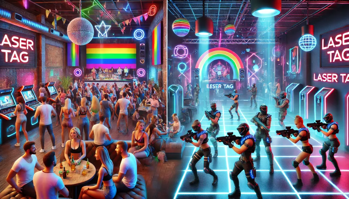 A gay nightclub/laser tag facility