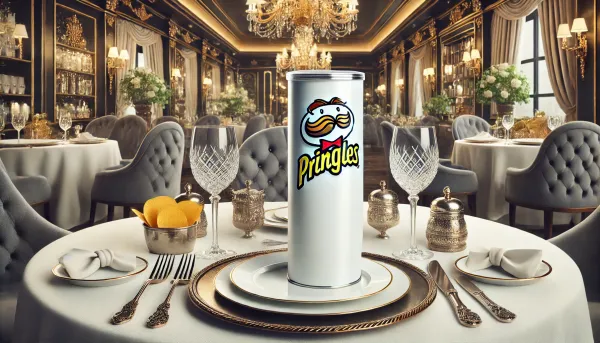 A Pringles can at a fancy restaurant